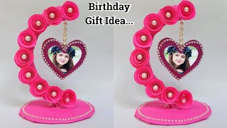 DIY  Beautiful Handmade Birthday Gift Idea • Love Hanging Birthday Gift 2023 • Birthday Photo Frame [upl. by Ardied332]