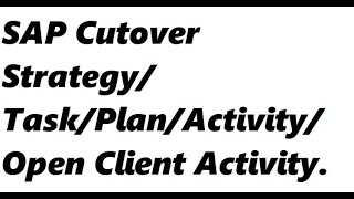 SAPFICOSAP CUTOVER STRATEGYPART2CUTOVER STRATEGY IN SAP FISAPFICO COMPLETE TUTORIALSAP COURSE [upl. by Ameyn]