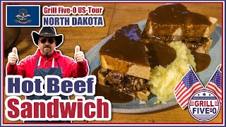 Hot Beef Sandwich  Rinderbraten Kartoffelpüree Toast Soße  NORTH DAKOTA  Grill Five0 USTour 🇺🇸🔥 [upl. by Topping890]