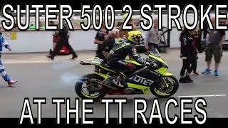 SUTER 500 2 STROKE  ISLE OF MAN TT RACES 2018 SENIOR RACE START LINE MOTO GP BIKE [upl. by Adnhoj]