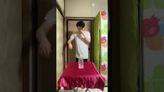 【スゴ技】【かわいい】【歓喜】Bottle flip tablecloth pulling×2【ペットボトル】【テーブルクロス引き】 [upl. by Chung761]