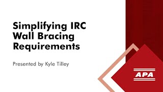 Simplifying IRC Wall Bracing Requirements [upl. by Irena]