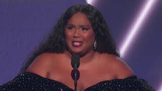 Lizzo Wins Best Pop Solo Performance  2020 GRAMMYs Acceptance Speech [upl. by Russia528]