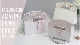 Paper Gift Bag with Die Cut Handles  Spellbinders Amazing Paper Grace Kit February 2019 [upl. by North644]