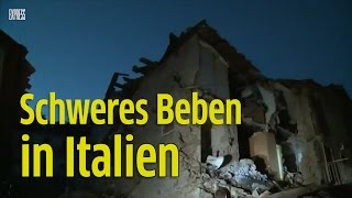 Schweres Erdbeben in Italien Bis zu 60 Tote [upl. by Eluj]