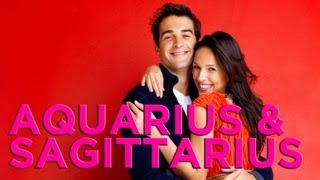 Are Sagittarius amp Aquarius Compatible  Zodiac Love Guide [upl. by Ahsilek]