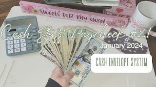 CASH ENVELOPE STUFFING JANUARY PAYCHECK 2  No Spend Savings Challenge  Cash Envelope System [upl. by Hanoy]