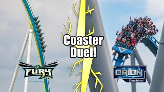 Which One Is Better Fury 325 vs Orion  Coaster Duel [upl. by Yllen]