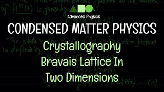 Condensed Matter Physics Crystallography  Bravais Lattice In Two Dimensions [upl. by Ardnasxela481]