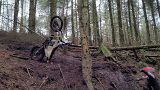 Dirtbike Action Helmsley Playday 30122023 Dark Ravine Extreme Section [upl. by Siahc]