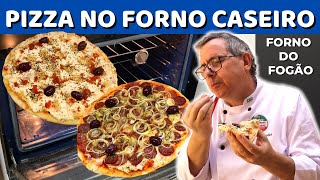 PIZZAS NO FORNO DOMÉSTICO  FÁCIL MELHOR RECEITA DO MUNDO FORMAS DE ALUMÍNIO OU PEDRA REFRATÁRIA [upl. by Ardnued943]