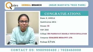 Successfully Placed  From Qspiders Hebbal  K AKHILA [upl. by Novehs]