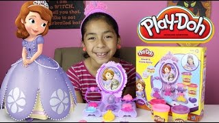 PlayDoh Sofia The Firts Amulet Jewels amp Vanity Tuesday Play Doh Sparkle Compund [upl. by Llewkcor]