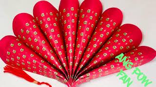 Ang pow fan tutorial  Chinese New Year decoration ideas  CNY crafts  Red packet fan [upl. by Komsa]