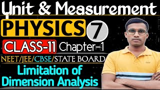 Unit amp Measurement7  NEET amp JEE Class  11 Physics Limitation of Dimension Analysis  Gyan Singh [upl. by Arec]