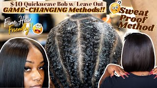 How to 40 Quick Weave Bob w LEAVE OUT  GAMECHANGING METHODS  Laurasia Andrea Natural Hair [upl. by Carmon]