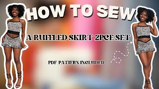 DIY 2pce Ruffle Skirt Set Tillie Pattern for the Top  Parnell Brand [upl. by Aicinet703]