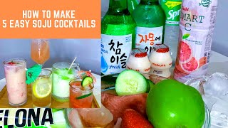 How to make 5 Easy Soju Cocktails  By MC Santiago [upl. by Eillam]