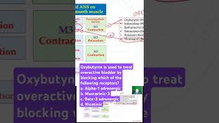 Oxybutynin is used to treat overactive bladder by blocking which of the following receptors [upl. by Ciryl373]