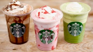 Homemade Starbucks Frappuccino Recipes Made With All Natural Ingredients  Copycat Recipe [upl. by Eitsrik]