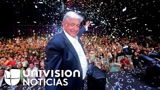 En video El discurso completo de AMLO desde el Zócalo tras ganar la elección presidencial en México [upl. by Sorvats789]