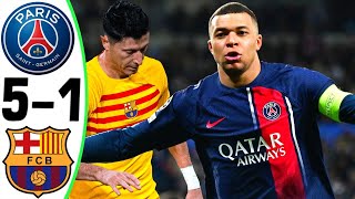 PSG vs Barcelona 51  All Goals and Highlights 🔥 MBAPPE [upl. by Notfa482]