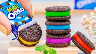 Amazing 🍫 OREO Cake 💙 Wonderful Miniature Rainbow Oreo Chocolate Cake Decorating  Mini Cakes Recipe [upl. by Barbie]