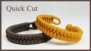 1 Strand Loop And Knot Rastaclat Style Fishtail Paracord Bracelet Quick Cut [upl. by Trill]