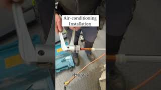 Air conditioning installation expanding soft copper pipe Aircon Plumber Plumbing ￼ [upl. by Tella]