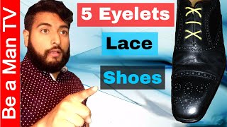 How to Lace Dress Shoe 5 Eyelets [upl. by Qifar]