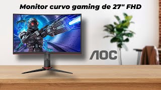 AOC C27G2ZEBK  Monitor curvo gaming de 27quot FHD 1920x1080 1500R 240Hz 300 cdm VESA HDMI [upl. by Hawley]