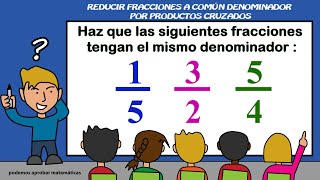 Reducir fracciones a común denominador por el método de productos cruzados [upl. by Jarv313]