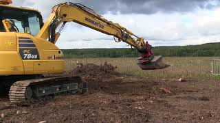 PC78us Komatsu PC138 us with Rototilt R4 at Work [upl. by Hesler250]