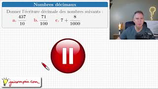 Exercice ♦ Donner lécriture décimale des fractions 43710  71100 • Fraction décimale ♦ Sixième [upl. by Alor21]