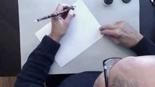 Master Penman John DeCollibus Basic tips for LeftHanded Calligraphers [upl. by Rock]