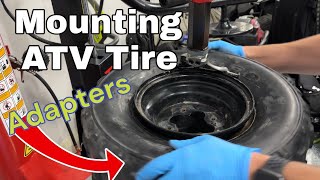 Mounting An ATV Tire With A Tire Machine  ATV Motorcycle Adapters 9quot Rim [upl. by Lseil]