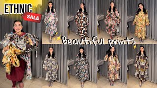 Shopping Haul Of quotETHNIC SALEquot  50 OFF  Beautiful Floral Prints [upl. by Tat669]