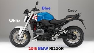 2015 BMW R1200R colors quotBlue nonmetallic Light white nonmetallic Thunder grey metallicquot [upl. by Guidotti]