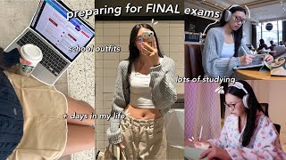 STUDY VLOG  productive days studying for FINAL EXAMS 💌 notetaking getting burnt out amp outfit ideas [upl. by Oicnanev]