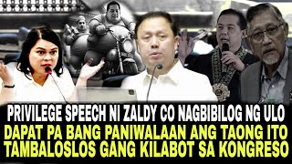 PRIVILEGE SPEECH NI ZAKDY CO BINIBILOG ANG ULO NG TAONG BAYAN [upl. by Aroda]