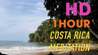 Punta Uva Beach in Costa Rica 1 HOUR Relaxation Video HD waves amp nature by Puerto Viejo amp Cahuita [upl. by Yatnwahs411]