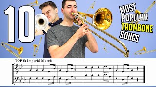 TOP 10 MOST POPULAR TROMBONE SONGS with Sheet Music  Notes [upl. by Pownall]