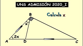 Congruencia de Triángulos Problema 50 Admisión UNS 2020I nivel preuniversitario [upl. by Richart]