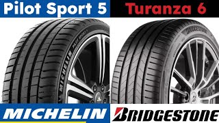 Michelin Pilot Sport 5 vs Bridgestone Turanza 6 [upl. by Denten]