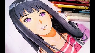 Drawing Hinata Hyuga  Step By Step Tutorial ナルト 疾風伝 [upl. by Aralc]