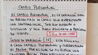 CAMBIO PORCENTUAL Y CGEOMÉTRICO  DENNIS MATEMÁTICAS [upl. by Ydnas]