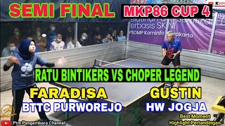 Semi Final Gustin Hw Jogja vs Faradisa Bttc Purworejo 🏓 Mkp 86 Cup Jilid 4 [upl. by Gillett724]