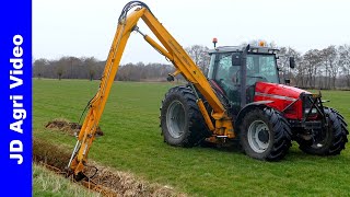 Massey Ferguson 6290  Herder Grenadier  Maaikorven  Johan Frens Hulshorst  Ditch cleaning [upl. by Crisey]