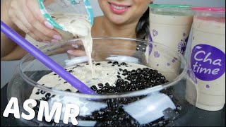 ASMR Giant Boba Milk Tea  Chewy amp Gulping Sounds  NO Talking Eating Sounds Mukbang  NE Lets Eat [upl. by Elvera726]