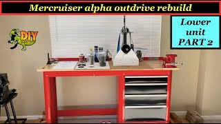 Mercruiser outdrive lower unit rebuild  PART 2 [upl. by Daffi92]